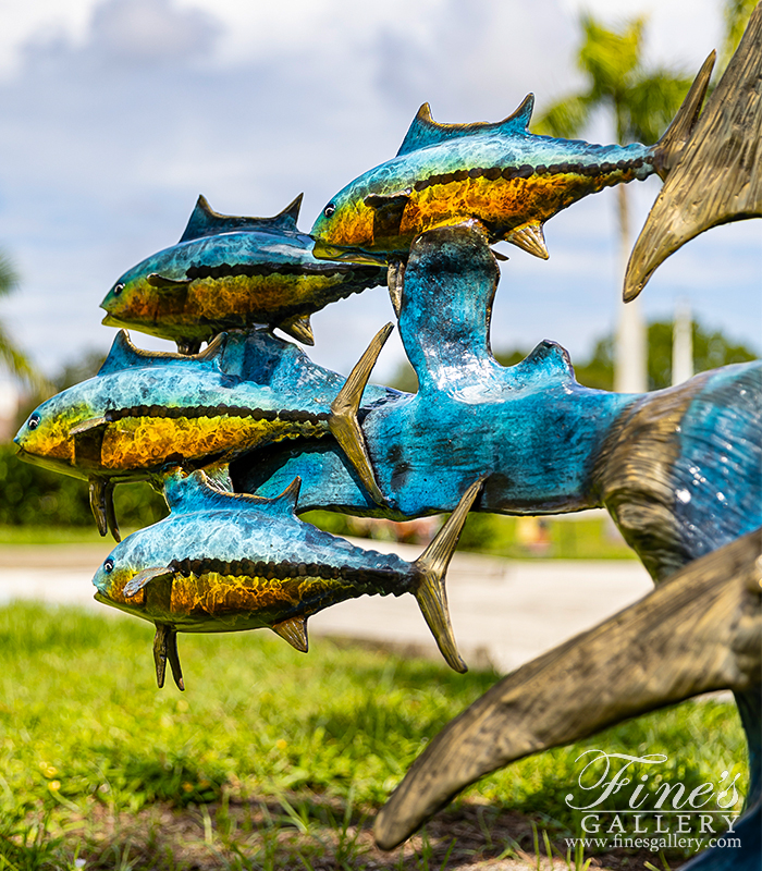 Search Result For Bronze Fountains  - 91 Inch Tall Bronze Marlin Fountain - BF-684